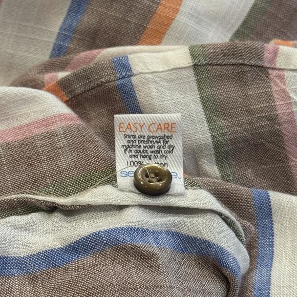 Seaplane Men’s Striped Cotton Shirt Size L - Picture 4 of 6